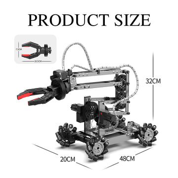 Yazhiyi Robot Arm Building Toys, Flexible Remote Control Robotic Arm With 360 Gripper And Wheels, Stem Educational Birthday Gift