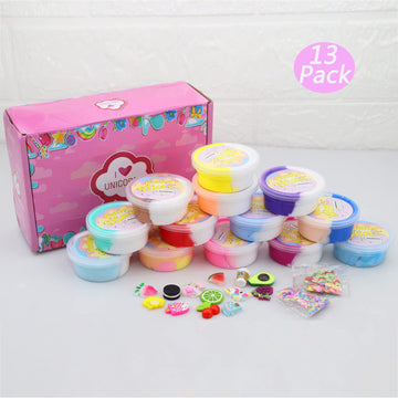 Unicorn Colorfull Butter Slime Kit,13 Pack Slime Party Favors,Diy Slime Toys For Kids,Soft & Non-Sticky,Birthday Gifts For Girls And Boys