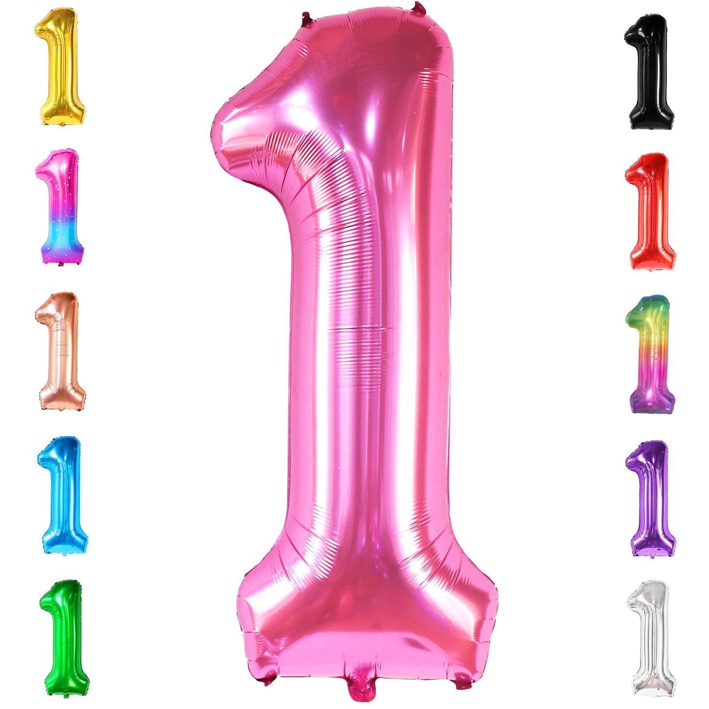 Katchon, Hot Pink 1 Balloon For First Birthday - 40 Inch | Hot Pink One Balloon For First Birthday | Number 1 Balloons For 1St Birthday Decorations | 1St Birthday Balloon, Hot Pink Party Decorations