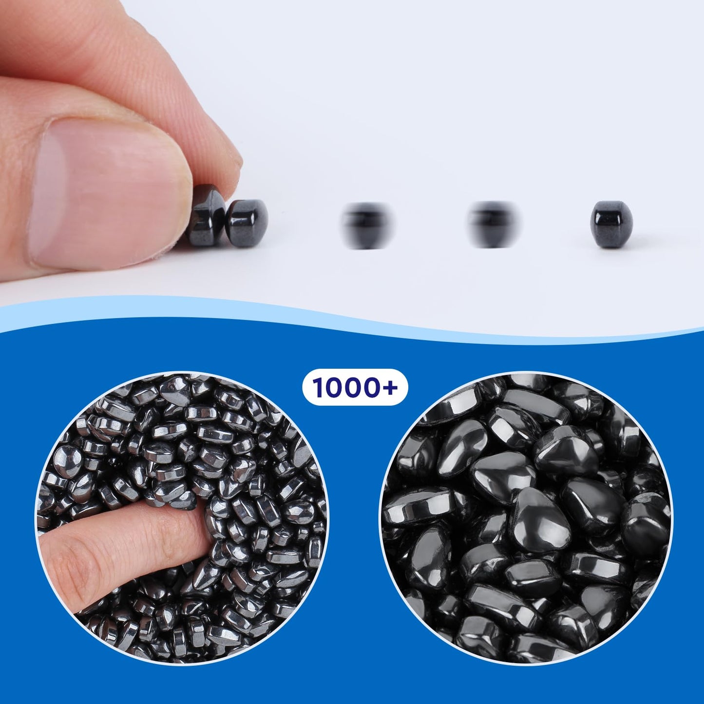 Dyrdm Ferrite Putty,Black Over 1000 Smooth Ferrite Stones, Stocking Stuffer & Fidget Gifts, Satisfying Irregular Ferrite Rocks,