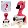 homyfort Positive Crochet Flamingo, for Mom, Emotional Support Animal for Friends, Birthday Gift for Boyfriend,Girlfriend,Wife,H