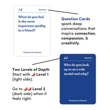 Preteens Are Human | 140 Conversation Cards To Help You Get To Know Preteens | Card Game For Middle School Preteens | Designed B