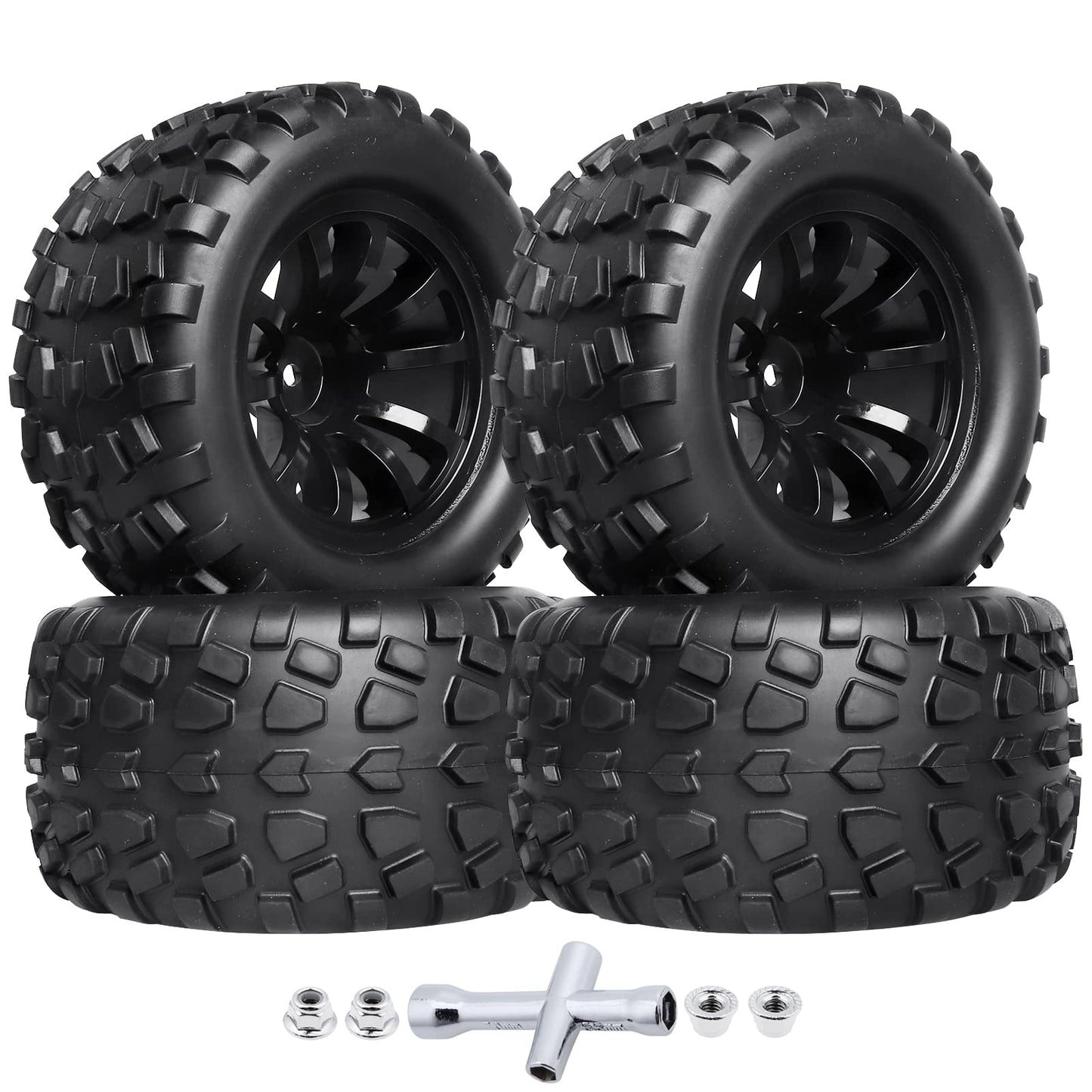 HobbyPark PreGlued Mounted 12mm Hex Hubs RC Truck Tires and Wheels 2.8 Tires with Foam Inserts for Traxxas Rustler Stampede Hoss