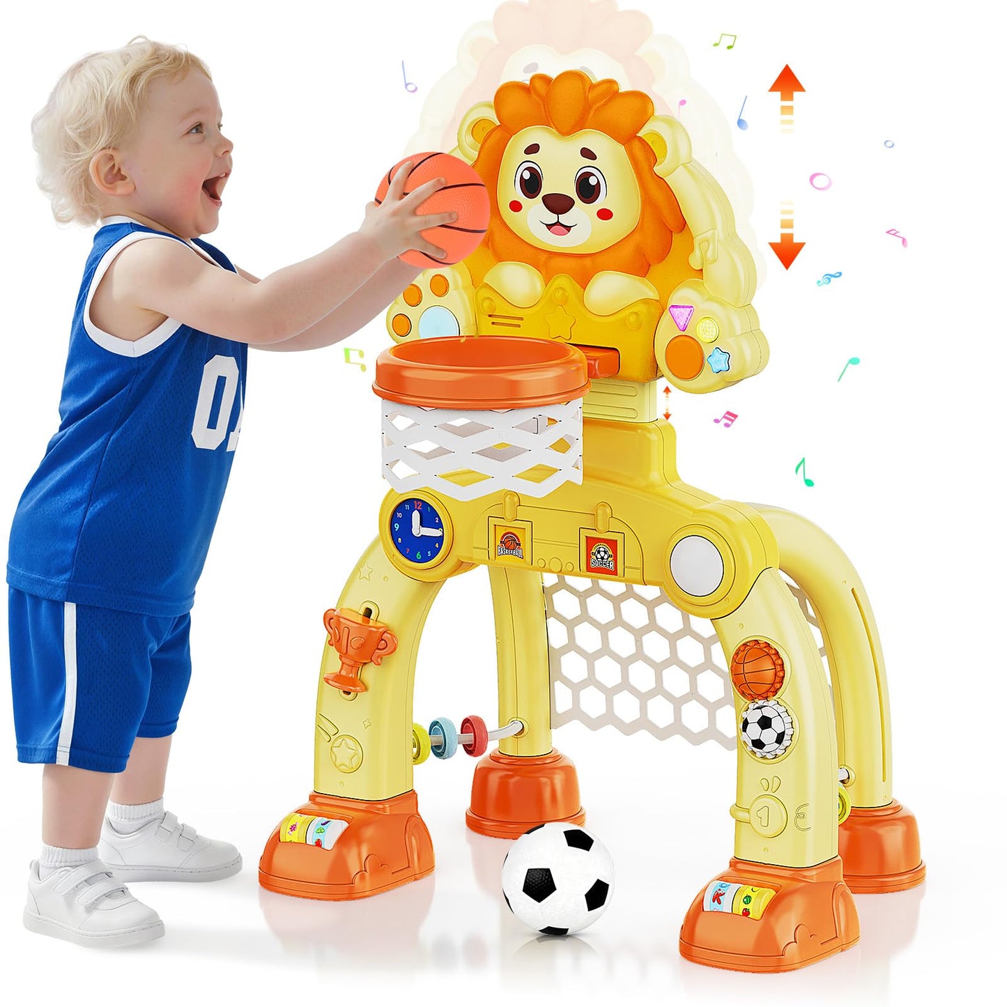 Toddler Basketball Hoop & Soccer Goal for Kids 1-3 Years Old, Baby Toys for 1 2 3 Year Old Boy Girl Gifts, Montessori Interactiv