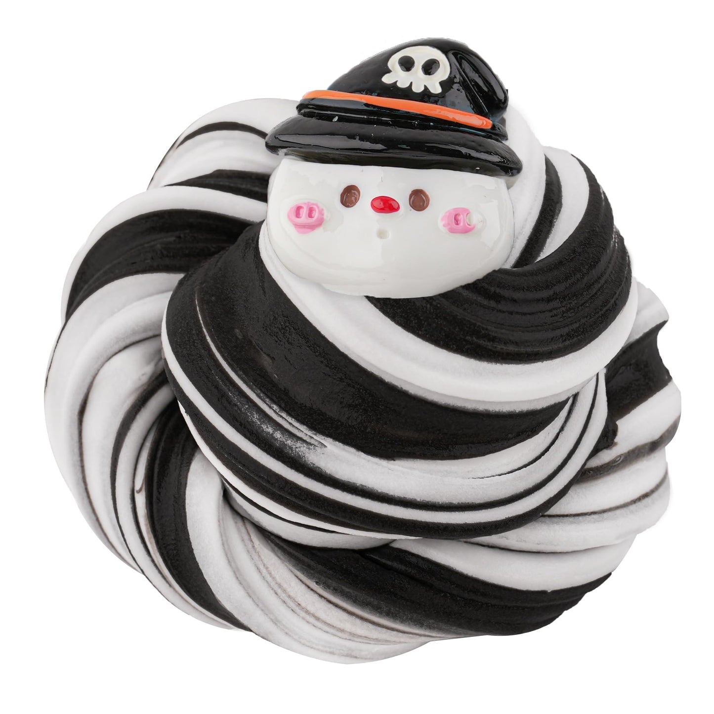 Ghost Black & White Butter Slime, Super Soft And Non-Sticky Premade Slime, Slime Party Favors For Kids, Slime Sensory Toys For B
