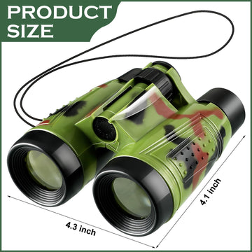 Deekin 16 Toy Binoculars For Kids With Neck String Learning Novelty Binocular Bulk Jungle Safari Hunting Party Favor For Explorer Gifts Bird Watching Camping Hunting, 4.3 X 4.1 Inch(Camouflage)