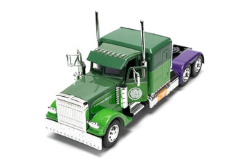 Jada Hollywood Rides 1:24 Scale Die-Cast 1992 Peterbilt 379 Big Rig Box Hulk Edition - Opening Doors, Rubber Tires, Detailed Int