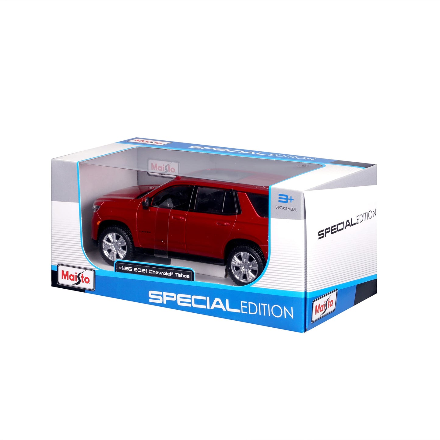 2021 Chevrolet Tahoe Red Metallic With Sunroof 1/24 Diecast Model Car By Maisto