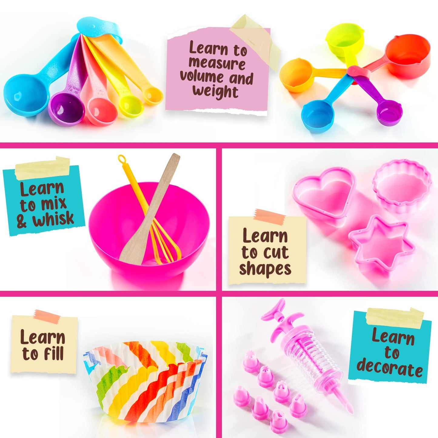 GirlZone Little Baker's Bakery Set, 40pc Kids Baking Set with Baking Utensils for Kids, Apron and Recipes to Make Yummy Baked Go