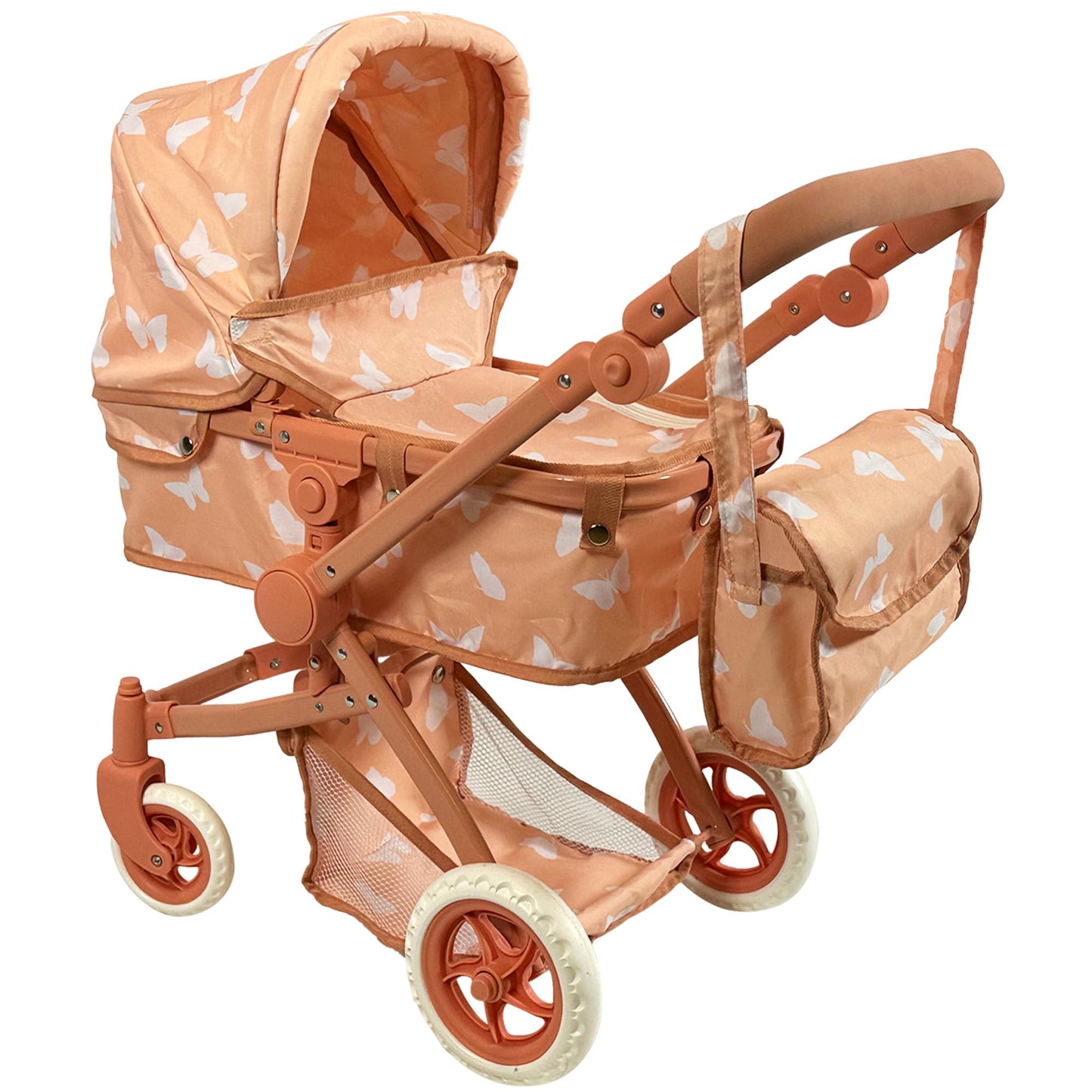 Convertible Combo Baby Doll Stroller For 3 Year Old Girls & Up | Play Toy Baby Stroller For Dolls, Folding Adjustable Bassinet C