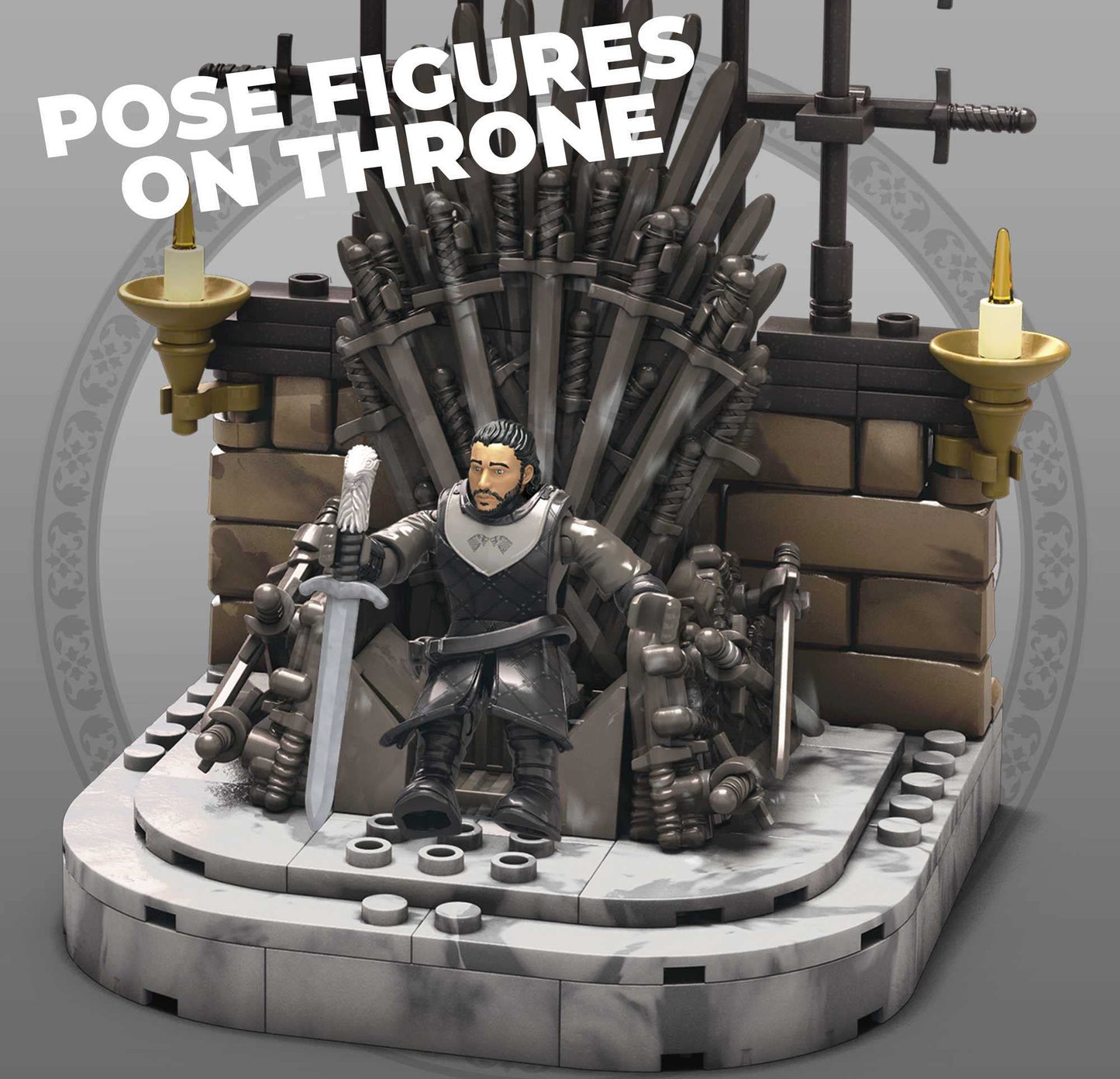 Mega -Construx -Game Of Thrones The Iron Throne Construction Set With Character Figures,Building Toys For Collectors (260 Pieces)