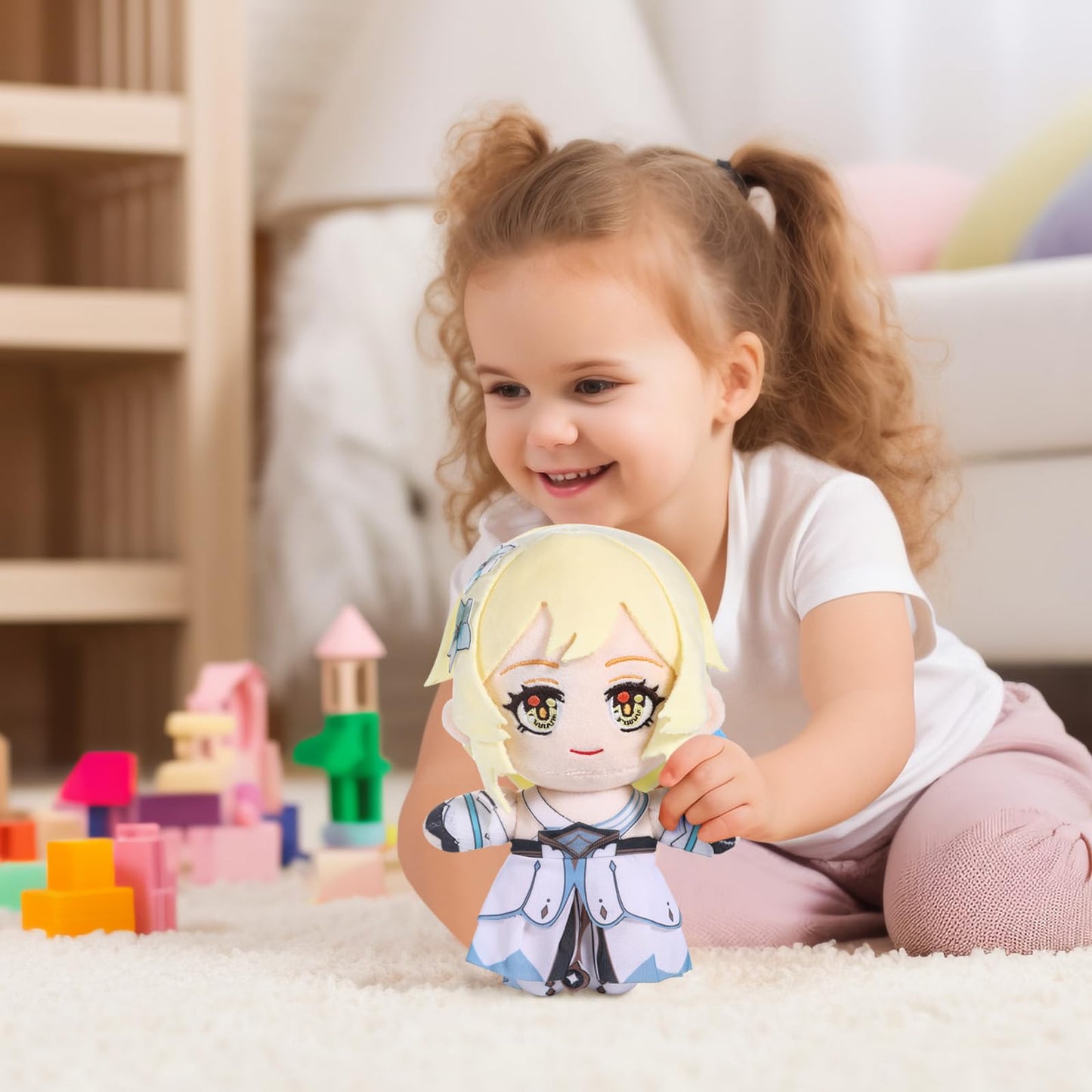 Genshin Impact Character Plush Doll, Plushie Stuffed Doll, Costume Plushy Props For Genshin Fans (Lumine)