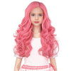 Wavelnm Girls Pink Wig Kids Light Pink Wigs Child Long Wavy Curly Wig Girls Pastel Pink Wig Synthetic Wigs With Wig Cap