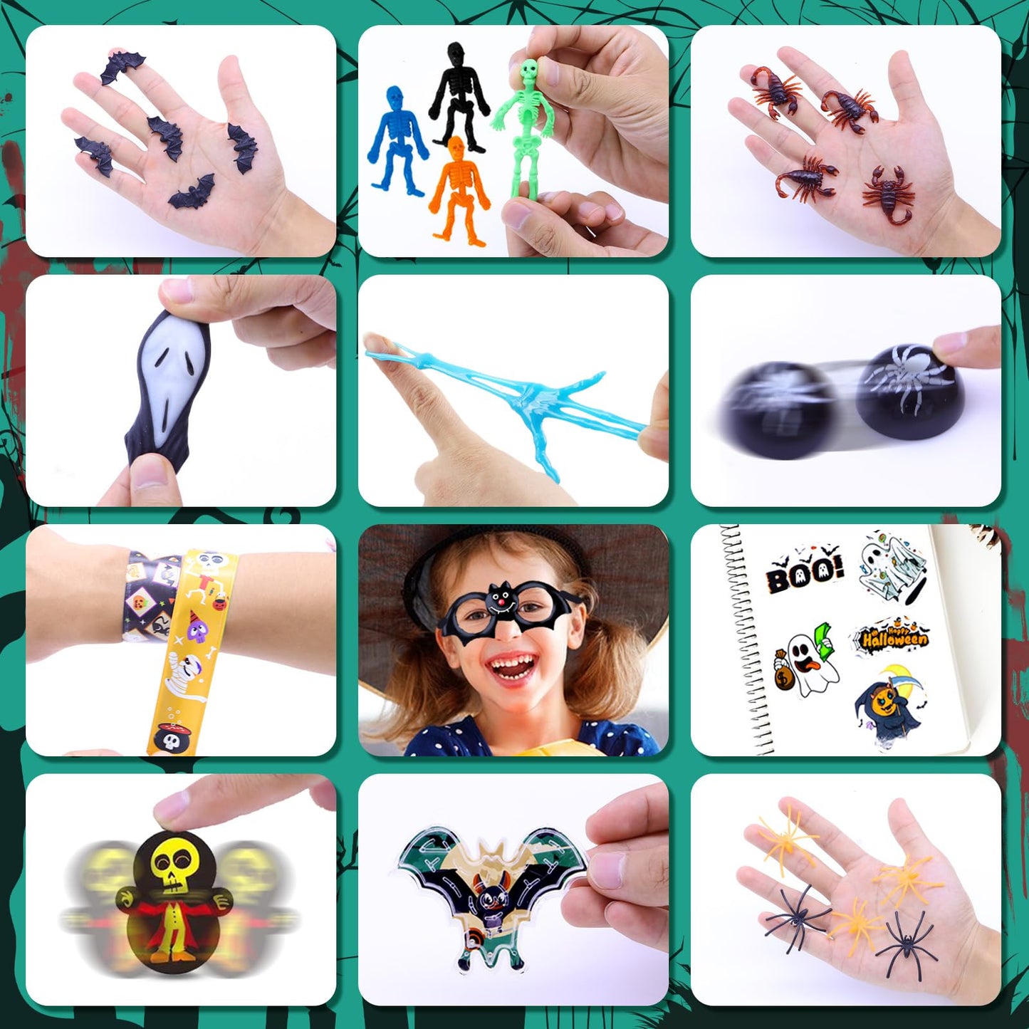 Forlinx 400Pcs Halloween Party Favors For Kids,Bulk Halloween Toys ,Halloween Goodie Bag,Halloween Stuffers,Halloween Classroom