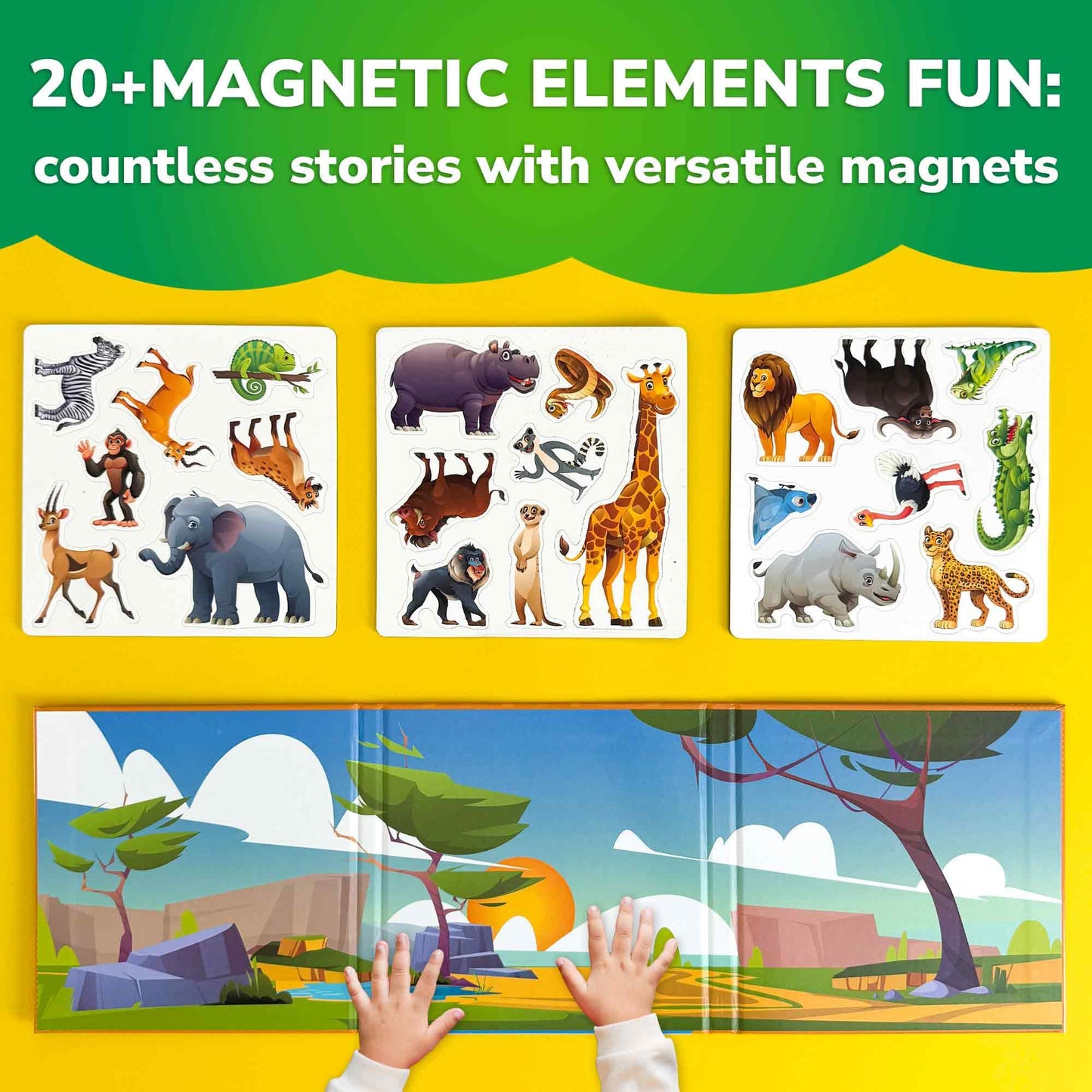 Quokka Travel Magnetic Puzzles For Toddlers 1-3 - 20+Pcs Fun Travel Game Toy For Kids Ages 3-5 - Strong Magnets For Car Activiti