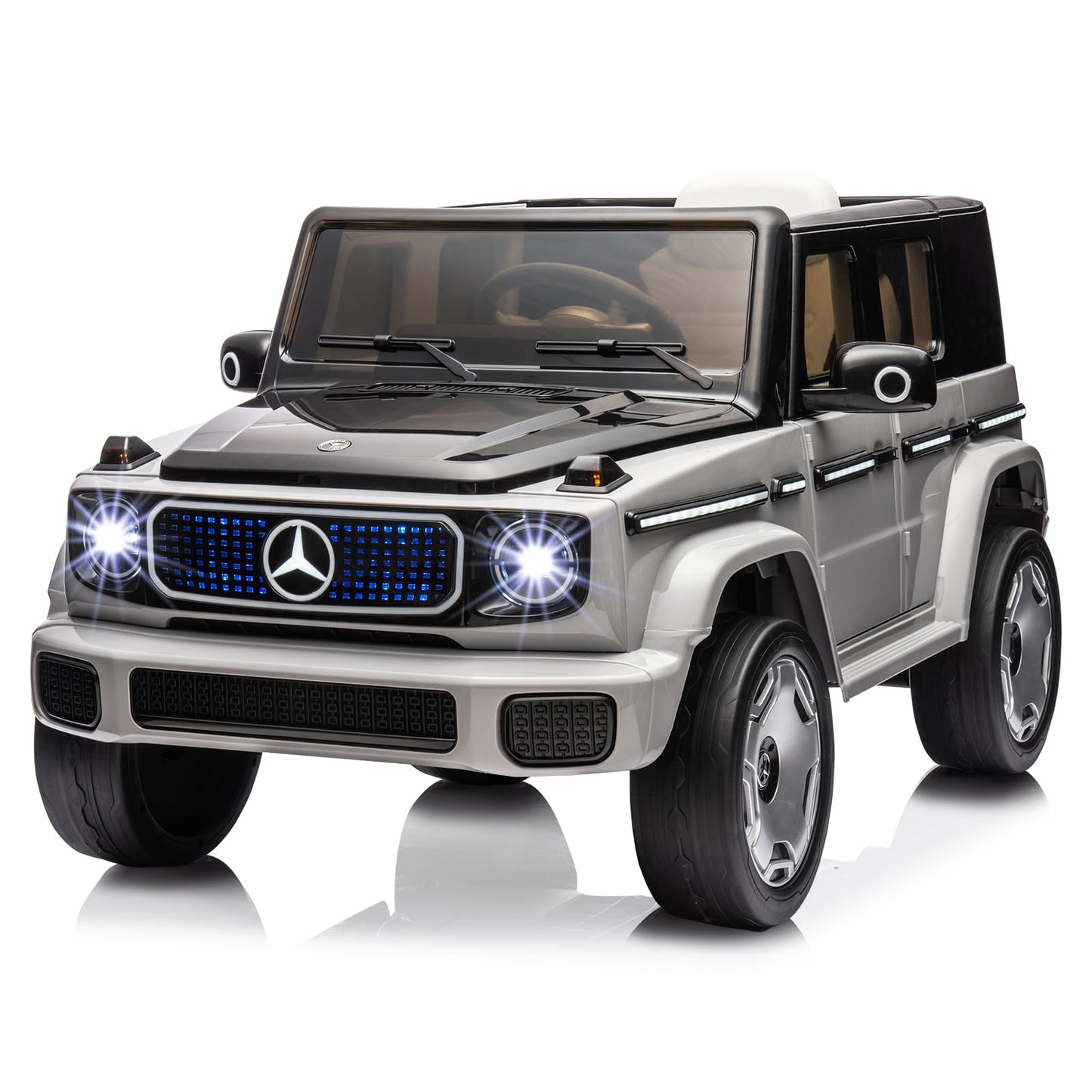 Hetoy 12V Kids Ride On Car, Licensed Mercedes-Benz EQG Electric Car Battery Powered w/Parent Remote Control, Full Car LED Lights