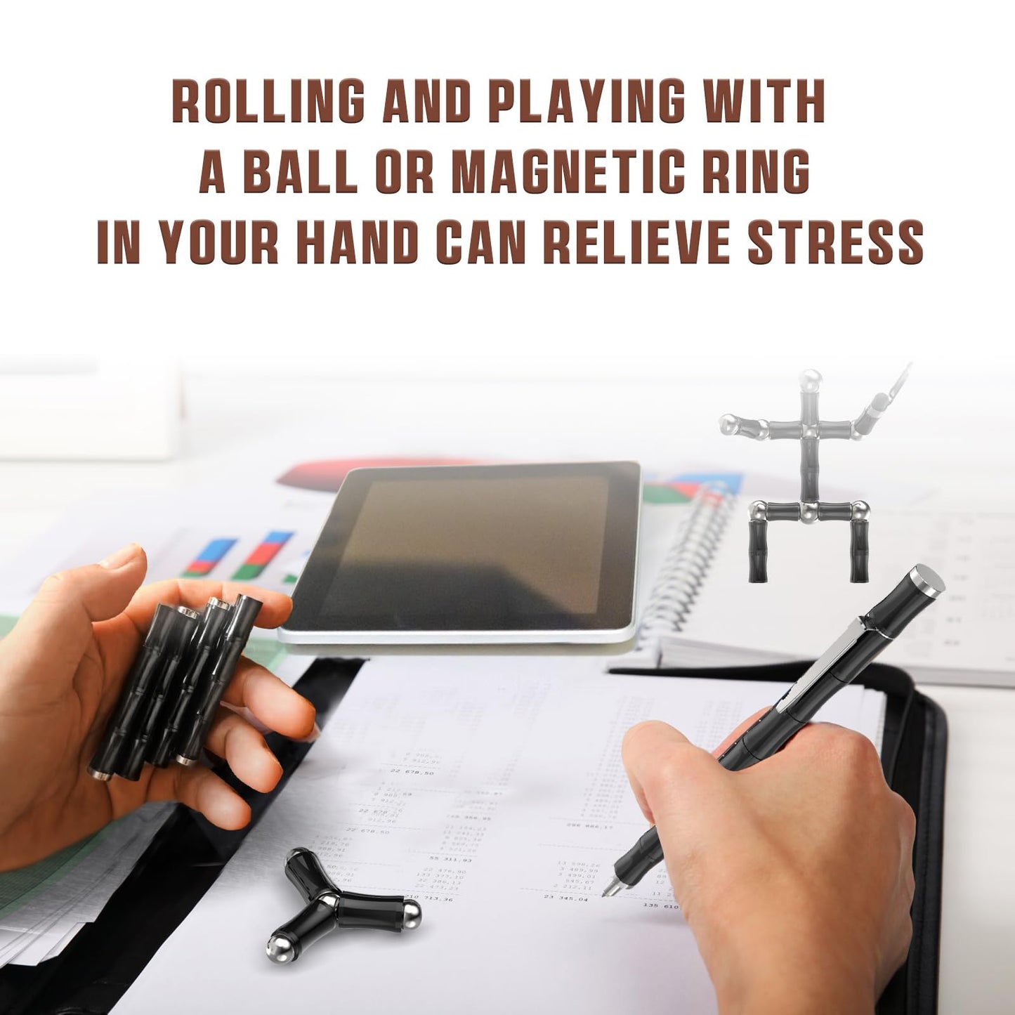 Magnetic Fidget Pen Toys for Teens Unique Birthday Gifts for Young Men Fun Gifts for Teenage Boys Novelty Christmas Stocking Fillers Gadget for 8 10 11 12 13 14 15 Year Old Boy Engineer Gifts (black)