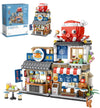 LUOGFYNI Japanese Street View Izakaya Shop Building Blocks Set Theme Store Simulation Architecture Creative Model Mini Bricks Construction Building Toy for mature-themeds (1232)