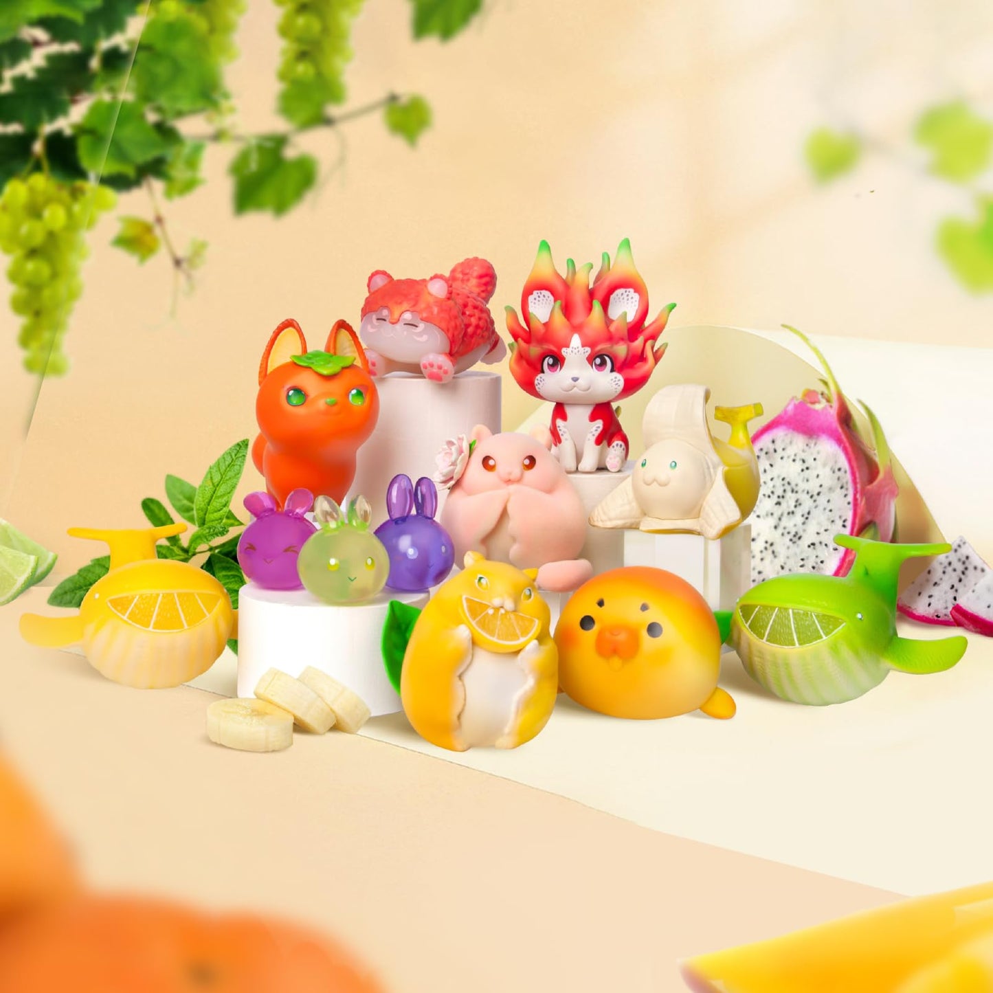 52Toys Fruit Fairy Action Figure, 1Pc Collectible Toy Kawaii Creative Gift Room Decor Desktop Decoration 3.5 Inch, Gift For Birthday Party