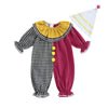 Aiwpstoin Toddler Baby Clown Costume Boy Girl Funny Halloween Outfit Contrast Color Long Sleeve Jumpsuit with Hat (Black, 6-12 M