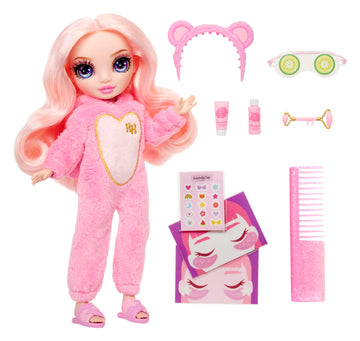 Rainbow High Jr High Pj Party - Bella, Pink 9' Posable Fashion Doll With Soft Onesie, Slippers, Fun Play Accessories, Great Toy Gift For Girls Kids Ages 4-12 Years