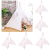 Windyun 6 Pcs Kids Teepee Tent Foldable Toddler Tent Washable Teepee Tent For Kids Indoor Outdoor Tent For Boys Girls Boho Sleep