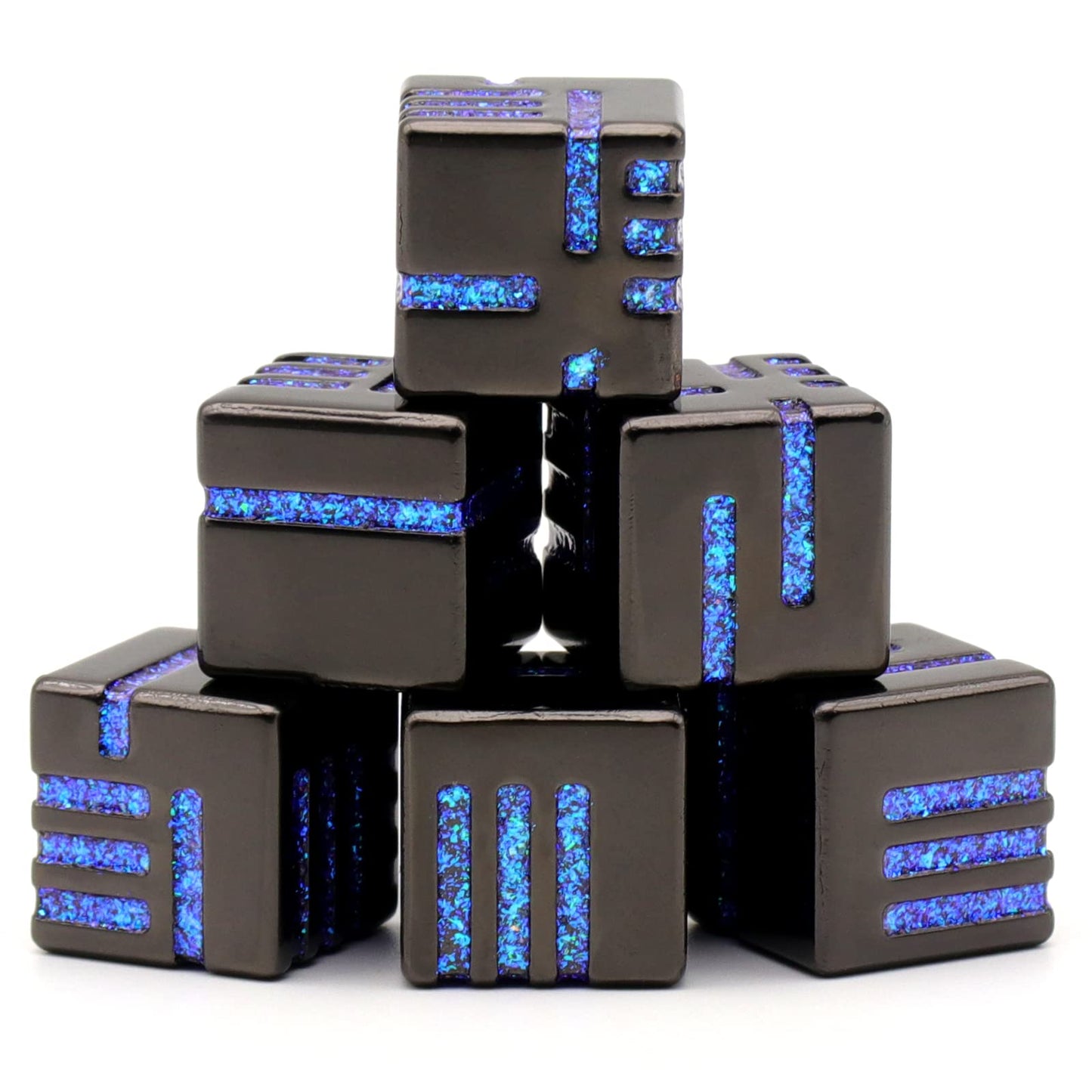 D6 Metal Dice Set, HNCCESG 6 Sided Dice 6 Pieces Solid Metal Game Dice for DND Dungeons and Dragons Role Playing Game RPG Pathfi