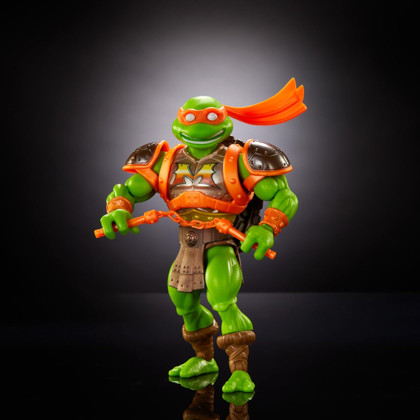 Masters of the Universe Mattel Origins Turtles of Grayskull Action Figure & Accessories Michelangelo Collectible Toy with 16 Joints TMNT & Motu Crossover