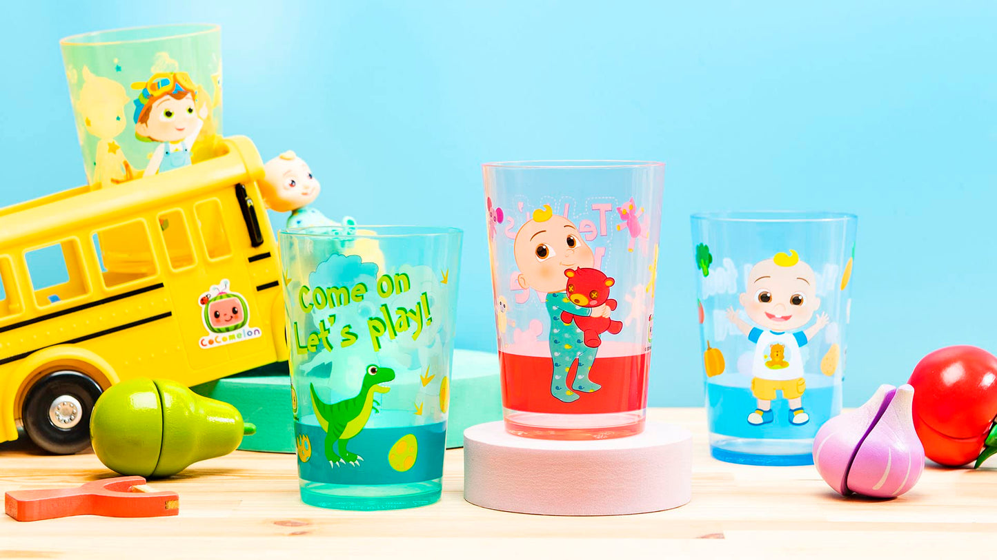 Zak Designs CoComelon Nesting Tumbler Set Includes Durable Plastic Cups with Variety Artwork, Fun Drinkware is Perfect for Kids
