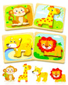 Benresive Wooden Toddler Puzzles Ages 1-3, Montessori Toys For 1 2 3 Year Old Boys Girls, 4 Pack Animal Toddler Toys Gifts For 1 2 3 Year Old Boys Girls, Learning Educational Preschool Puzzles