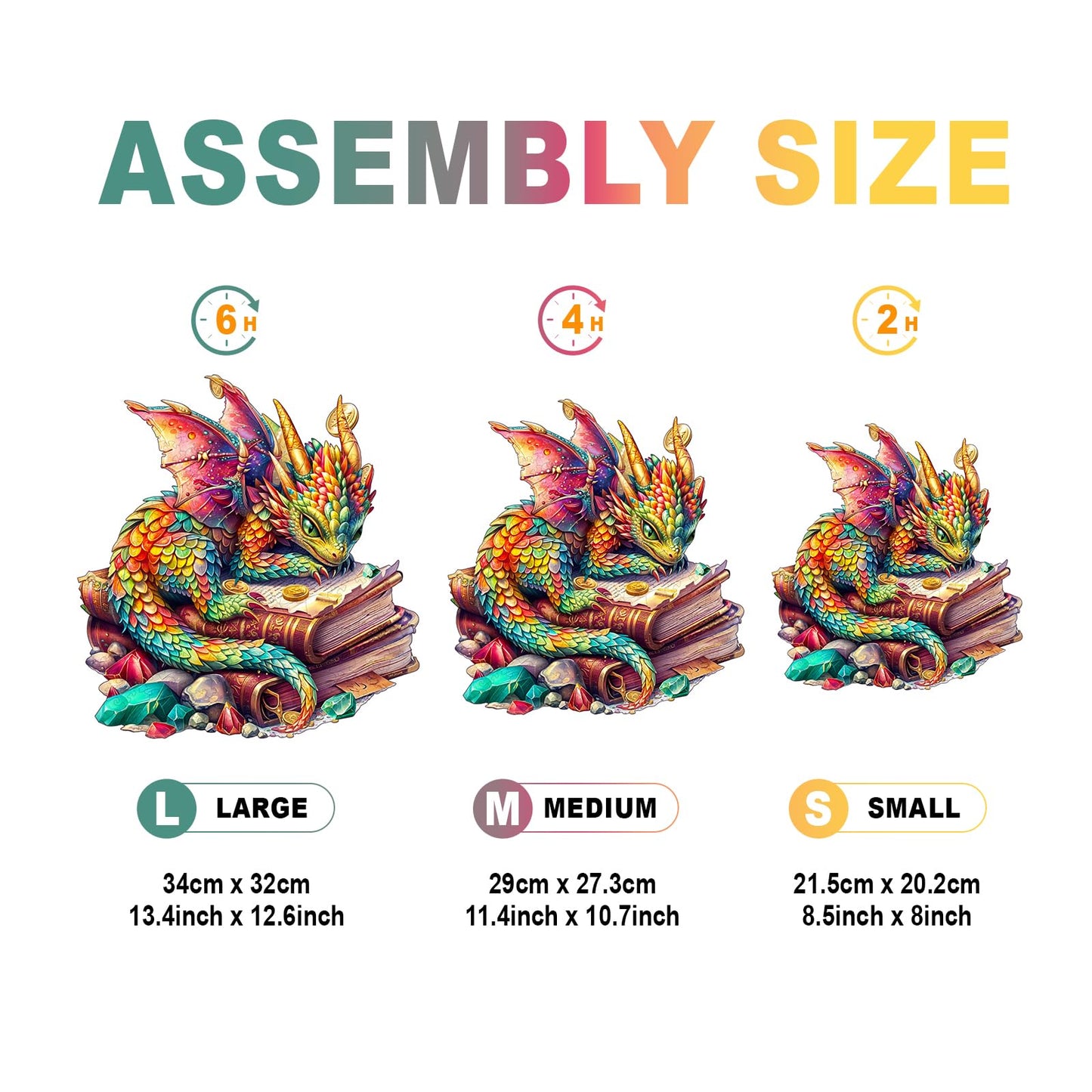 Wooden Puzzles For Adults - Unique Shaped Wooden Puzzles For Adults And Kids - Jeweled Dragon Wooden Jigsaw Puzzles - Christmas