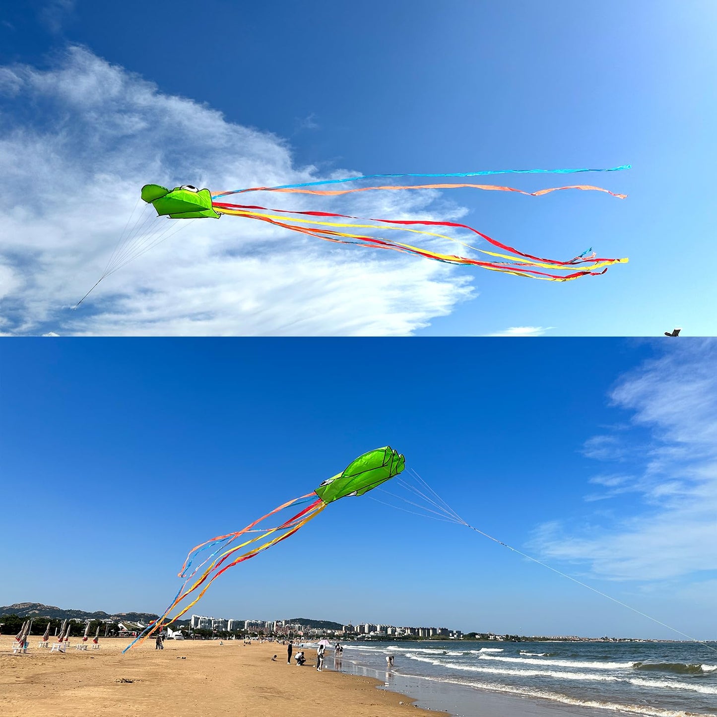 3 Pack Octopus Kites for Kids & Adults, Large Soft 3D Beach Easy to Fly for Boys&Girls (Red, Green & Blue)