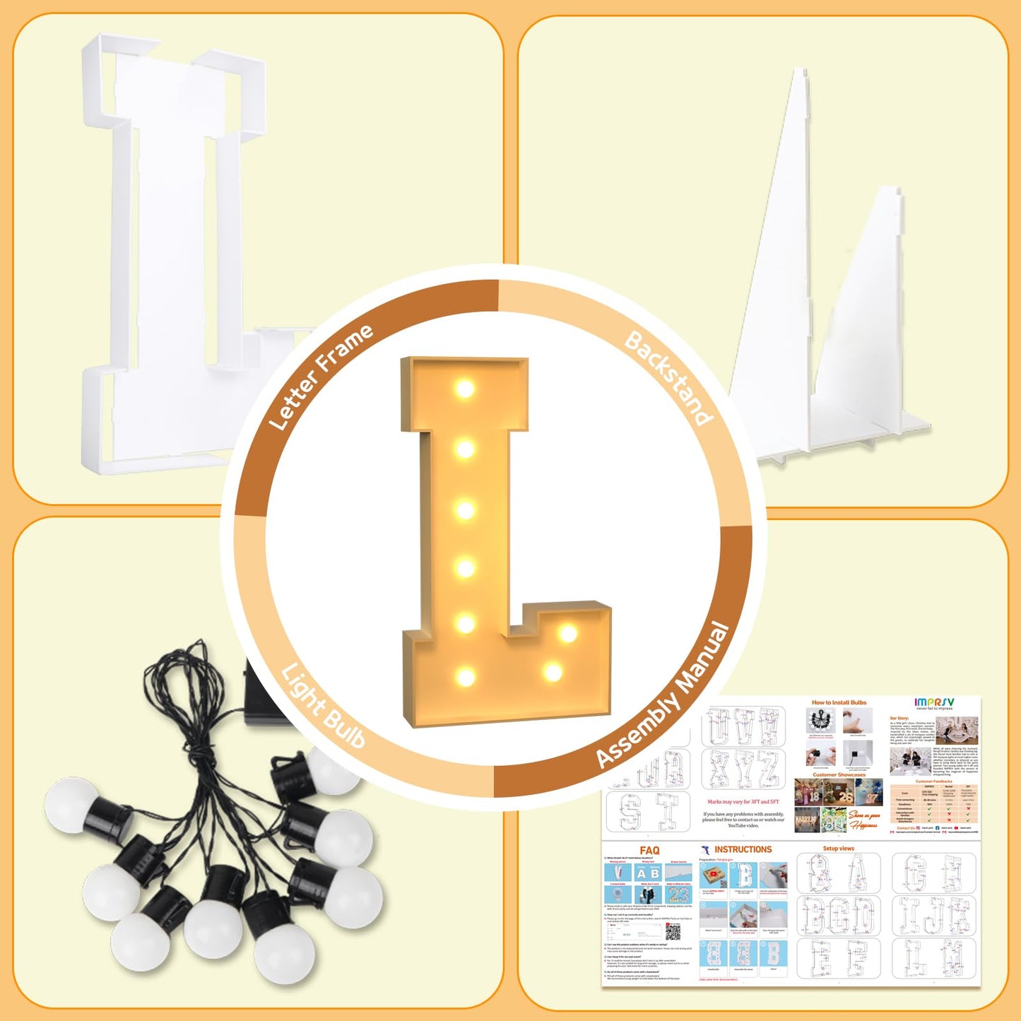 Imprsv Marquee Light Up Letters, 3Ft Marquee Letters For Birthday Baby Shower Wedding Decorations Light Up Letters For Engagemen