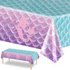 1Pcs Mermaid Birthday Party Favors Mermaid Tablecloth Decorations Disposable Plastic Table Cover For Princess Under The Sea Baby