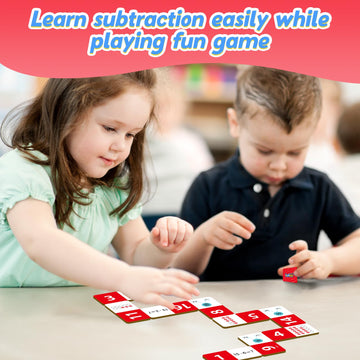 Kasfalci Subtraction Dominoes Set,Math Manipulatives Games For Kids,Counting Toys,Learning Games,Preschool Learning Activities,H
