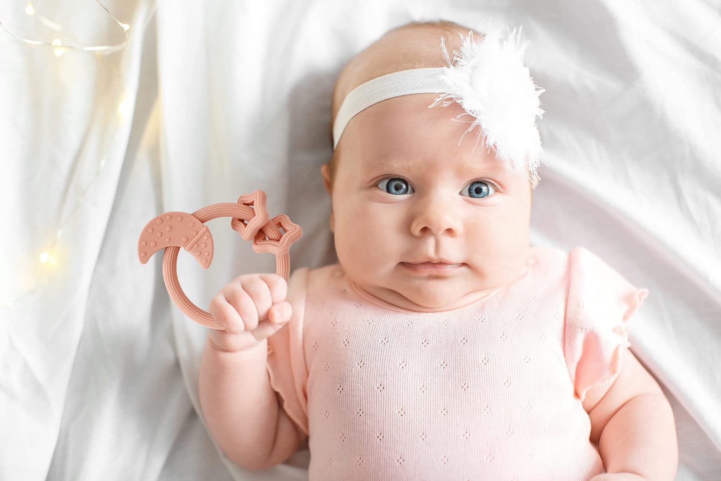 Eoopoon Silicone Baby Teething Toy, Silicone Baby Teether For Babies 3 Months+, Bpa Free, Boys Girls Shower, Birthday, Christmas Gifts (Cotta)