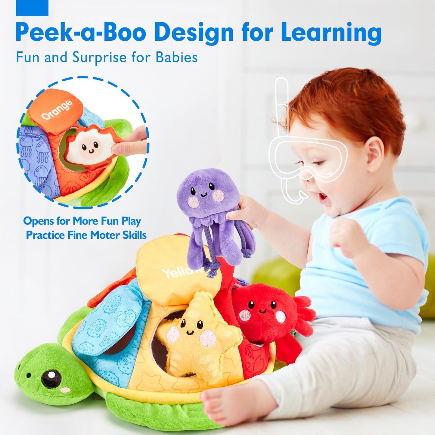 Hahaland Baby Toys For Babies 6-12 Months - Baby Toys Stuffed Animals Soft Crinkle Sensory Toys For 0-6 6-12 Months Old Toddlers 1 Year Old Boy Birthday Gift For Baby Boys Girs Toy