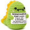 OCCdesign Mini for Women Christmas Birthday I Love You Friendsaurus Handmade Positive Crochet Dinosaur for Friendship Chrismas I