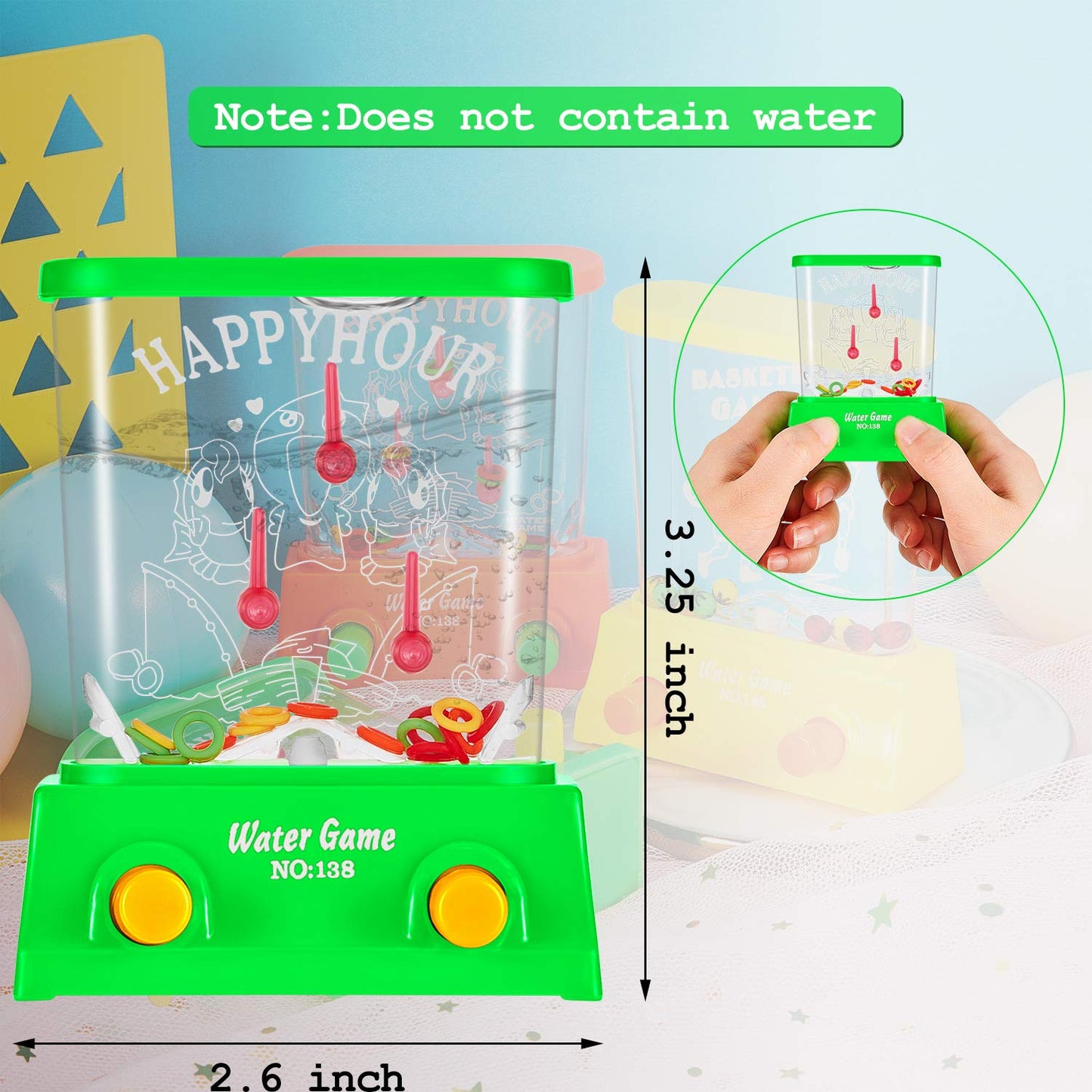 Sumind Handheld Water Game Mini Arcade Water Ring Game Water Tables For Beach Toys Party Retro Pastime Toys For Kids And Adults
