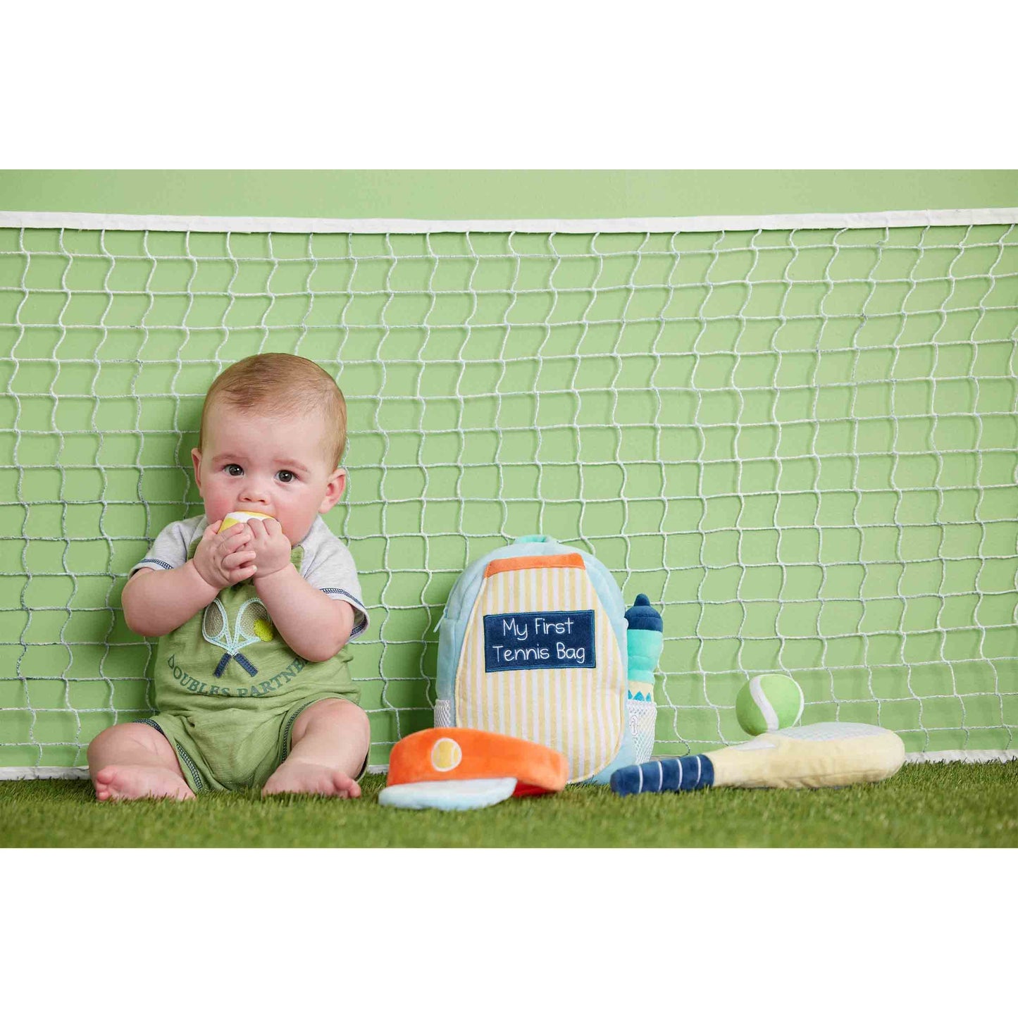 Mud Pie Tennis Plush Set - Polyester, Tennis Color, Model 12110348
