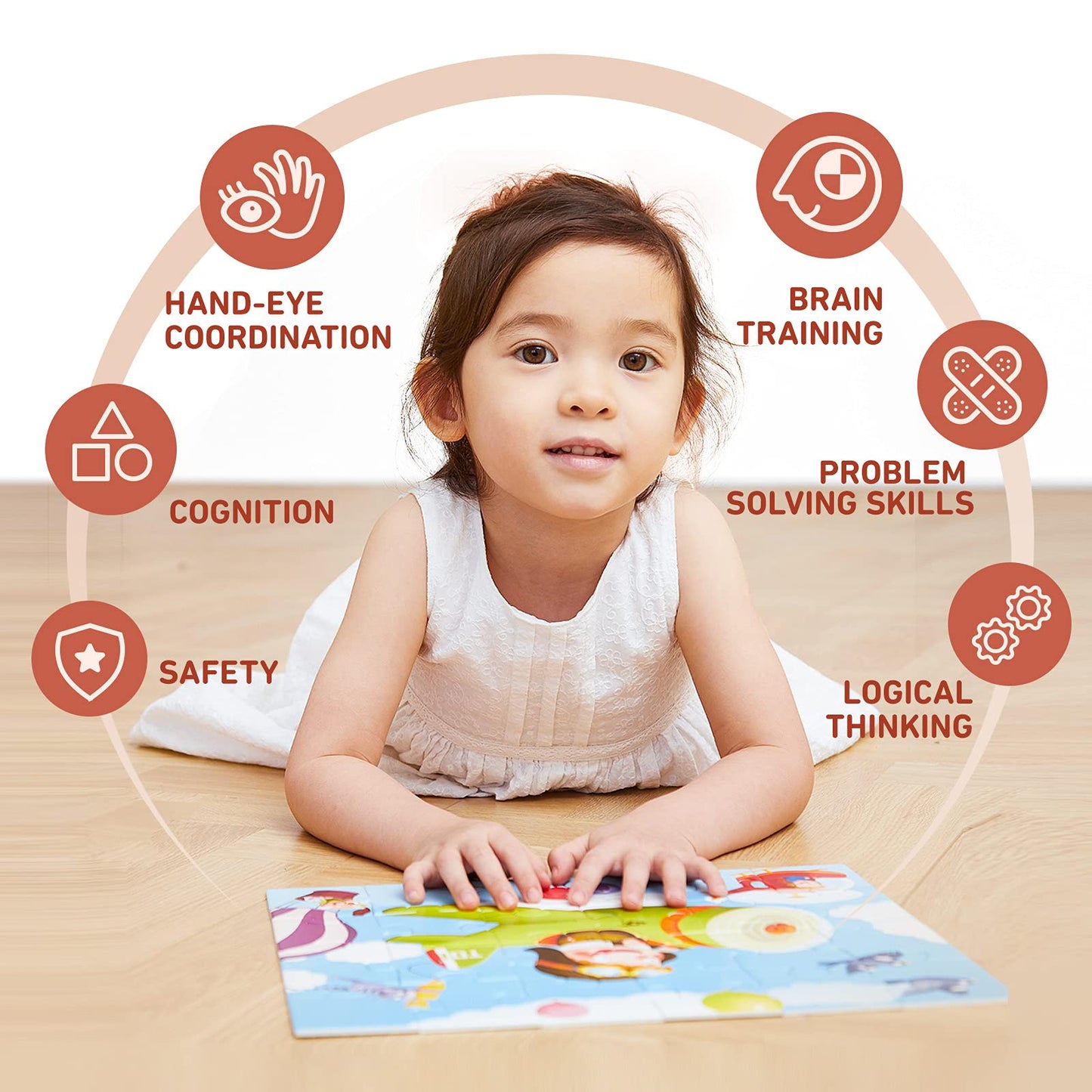 Toi Leveled Puzzles For Kids Aged 2 And Up, Toddler Puzzle Preschool Learning Jigsaw Puzzles, Large Pieces Educational Game For