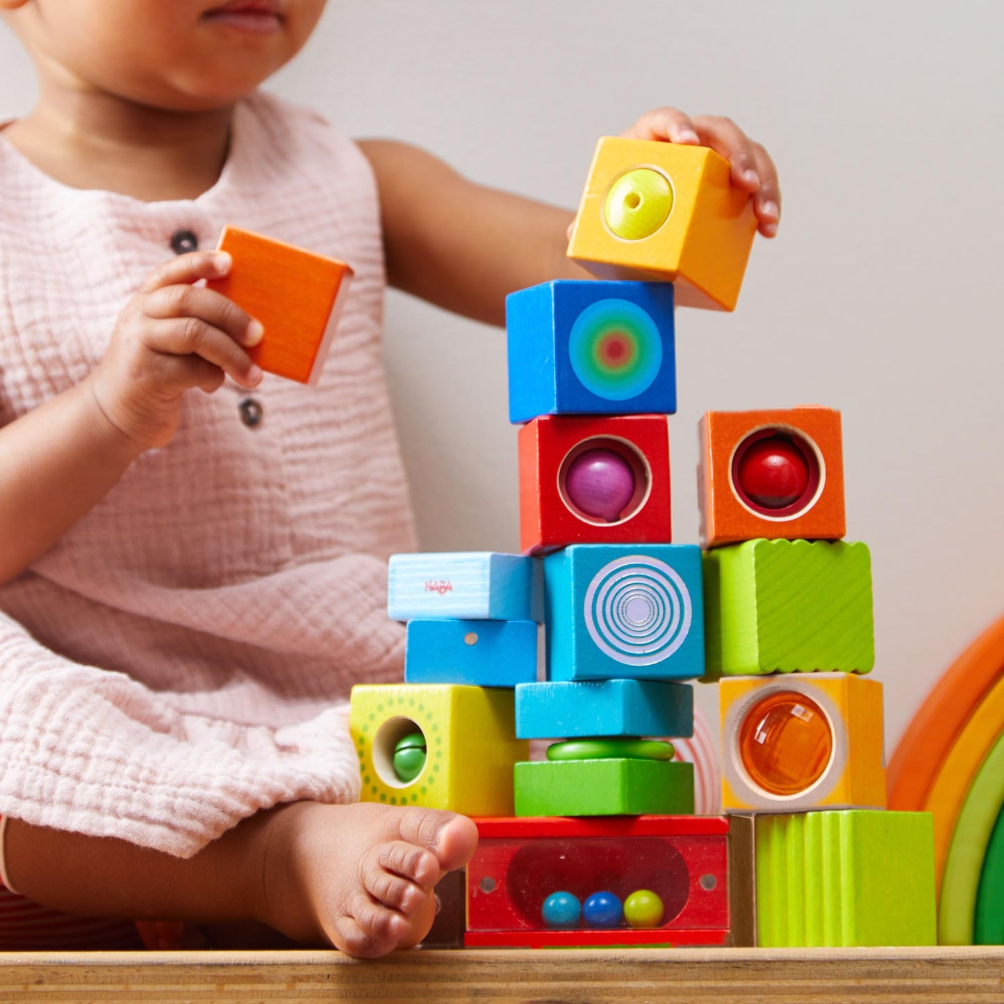 Haba Fun With Sounds Wooden Discovery Blocks With Acoustic Sounds (Made In Germany)