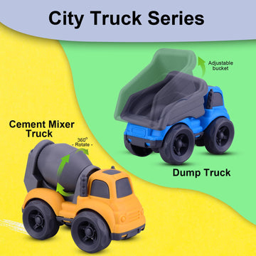 Aigitoy Toddler Car Toys For 3 4 5 Year Old, Bpa Free, Phthalates Free, Pvc, Dump Truck, Mixer Cement, Easter Basket Christmas B