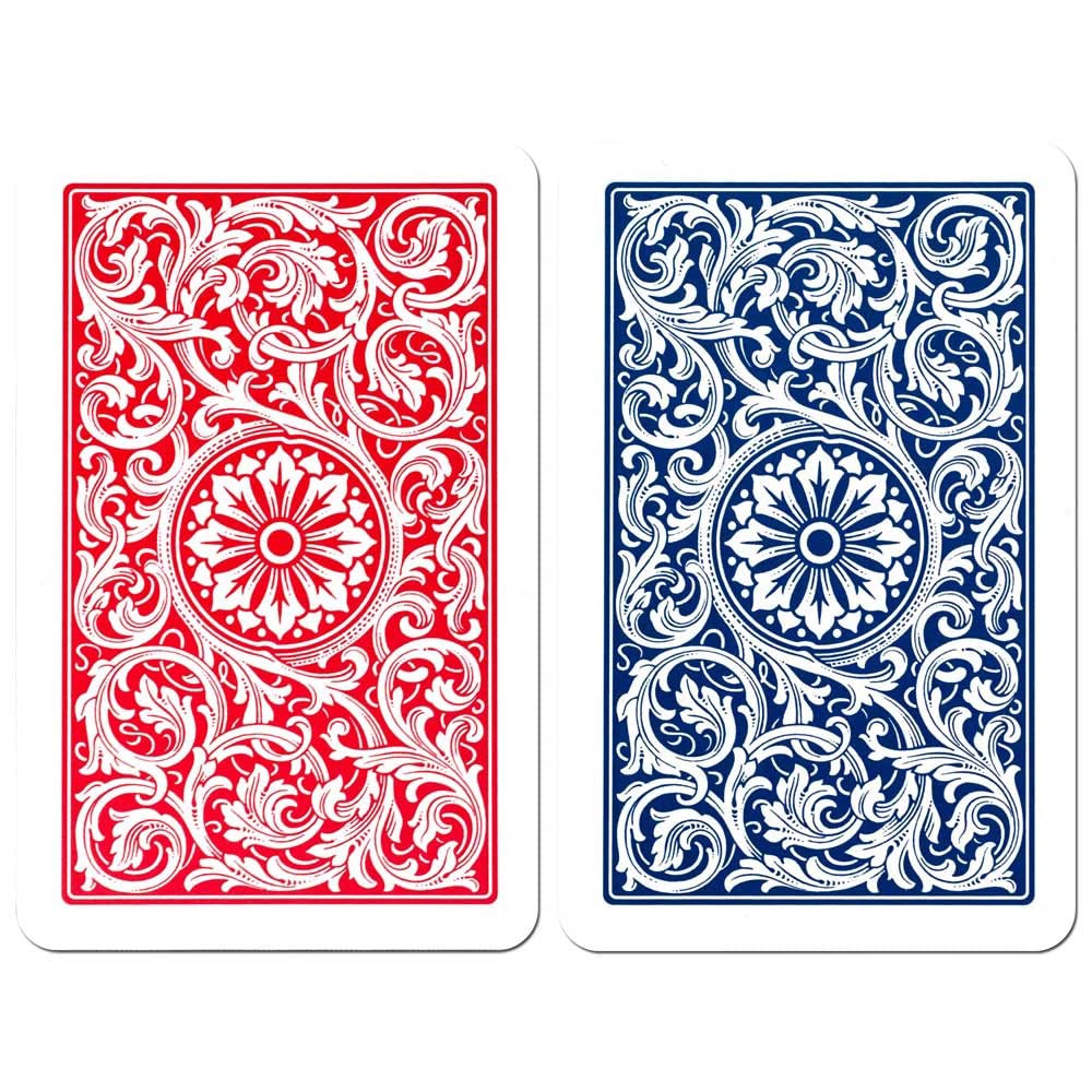 Copag 1546 Design 100% Plastic Playing Cards, Bridge Size (Narrow) Red/Blue (Jumbo Index, 6 Sets)