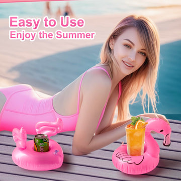 Kleeblatt Bachelorette Pool Floats Drink Holder,12 Pcs Pink Inflatable Pool Float, Pool Floaties for Girl Dolls,Bachelorette Poo