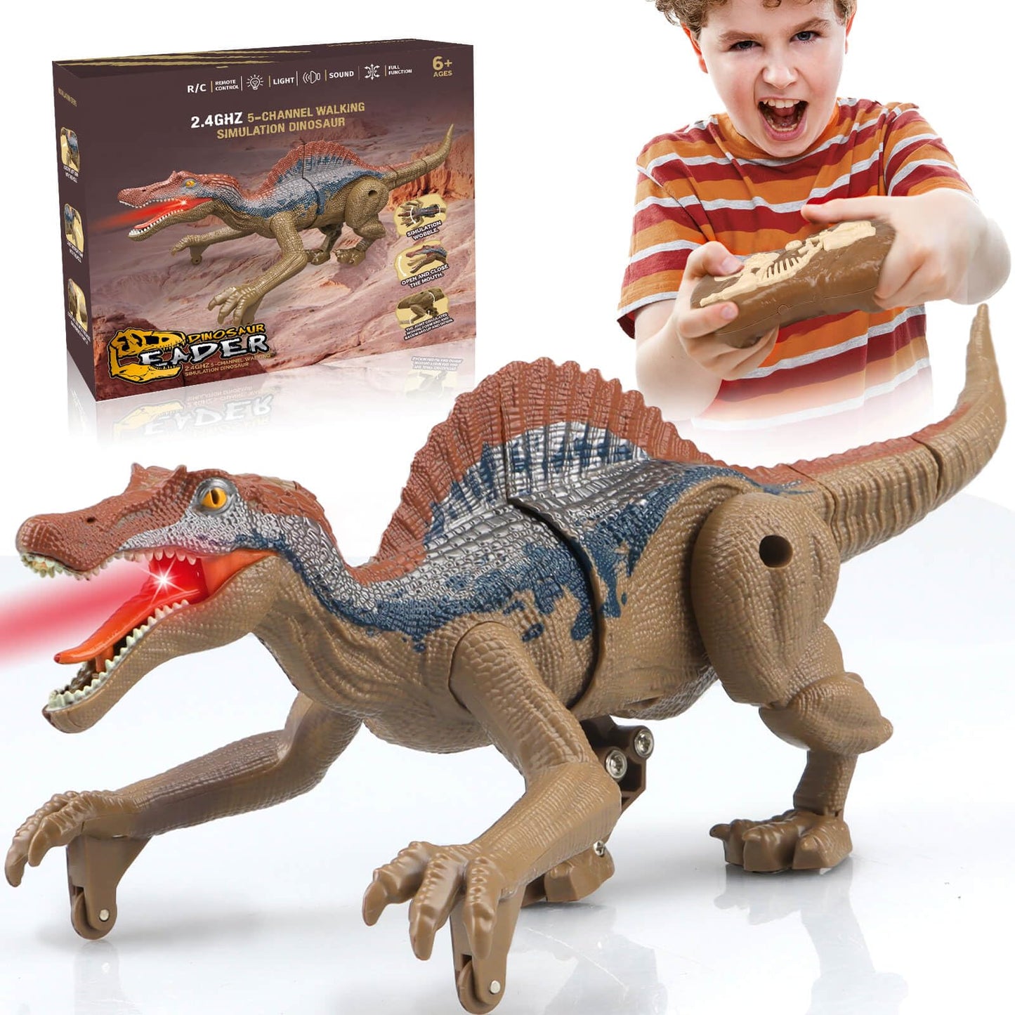 Gretex Remote Control Dinosaur Toys For 3 4 5 6 7 8 Years Old, Dinosaurs For Boys Age 4-7, Velociraptor Toy, Rc Dinosaurs, Robot Dinosaur Toys For Kids 5-7, Toy For 3 4 5 6 7 8 Years Old Boys