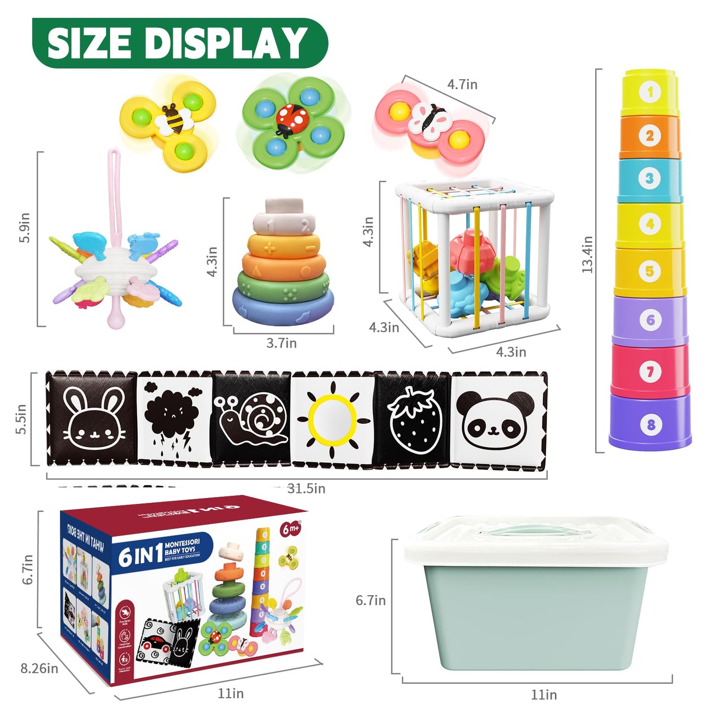 Fllobe Montessori Toys For Babies 6-12 Months, Baby Toys 6-12 Months, Montessori Toys For 1+ Year Old, Infant Toys 6-12 Months,