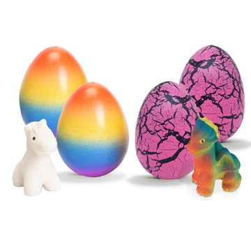 Class Collections Surprise Growing Dragon And Unicorn Hatch Egg Kids Novelty Toy - Pack Of 4, Pink