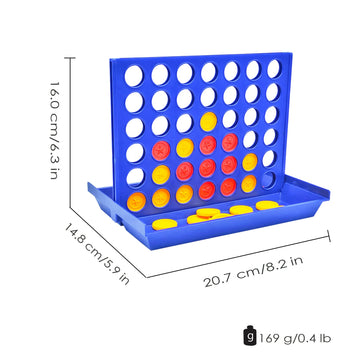 Pup Go 4 In A Line Game,6 Spare Discs Included, Four In A Row Line Up 4 Gaming Fun Set, Travel Portable Convenient Size, Classic Fun Educational Family Games (Small)