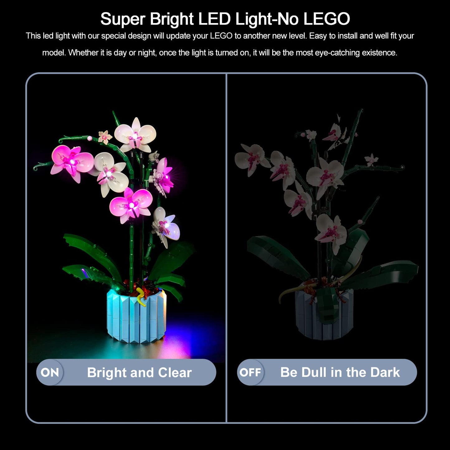 Brickbling Light Only, Compatible With Lego 10311 Orchid, Led Lighting Kit Compatible With Orchid 10311 (Lights Only, Not Come With Model) (Classic Version)